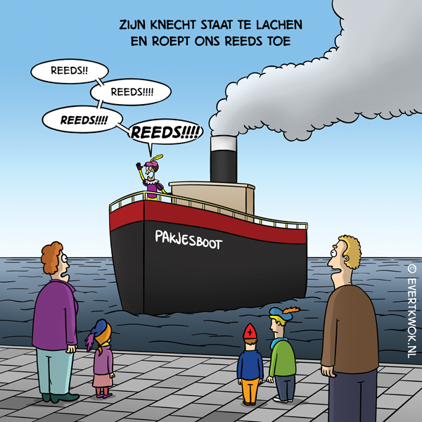 Sinterklaas cartoon - Roept ons reeds toe