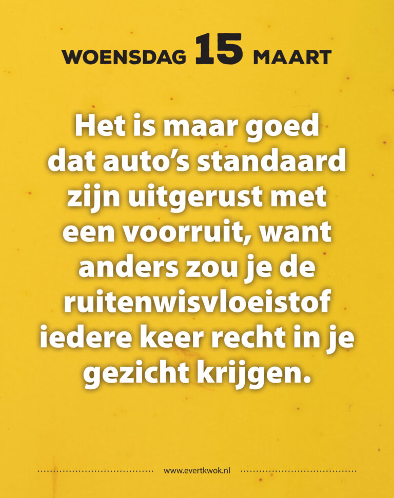 Woensdag uit de Evert Kwok Scheurkalender